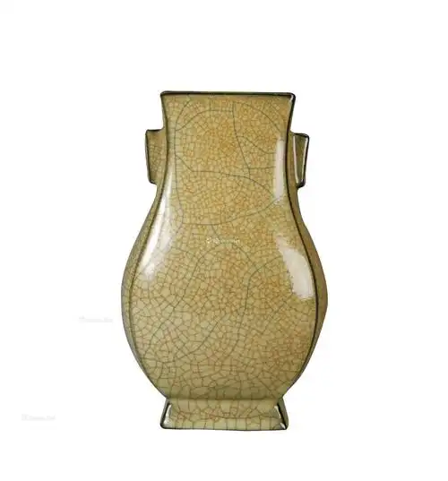 【南宋 哥窑米黄釉双耳瓶】拍卖品_图片_价格_鉴赏_元代以前陶瓷_雅昌