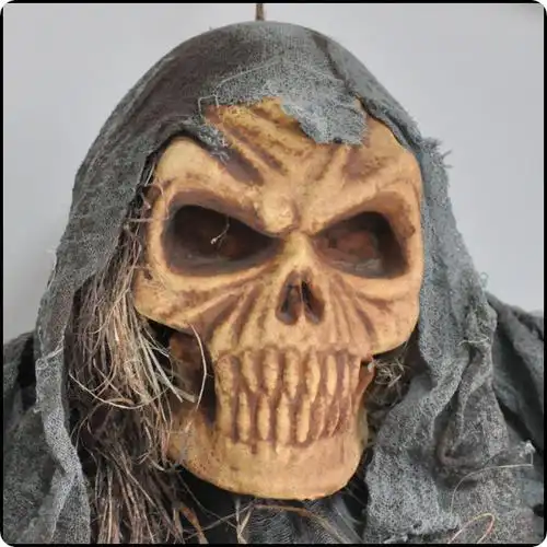 万圣节密室惊悚道具,酒吧聚会派对装饰品,170cm骷髅骨架龇牙吊鬼