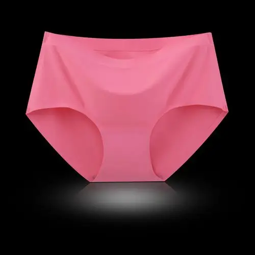 厂家光板无痕冰丝内裤一片式时尚透气提臀中腰纯色三角裤女士