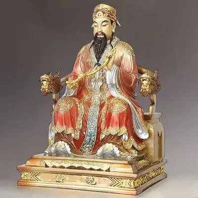 家用珐琅金文财神范蠡神像供奉财神爷佛像纯铜招财铜像装饰摆件 原价1