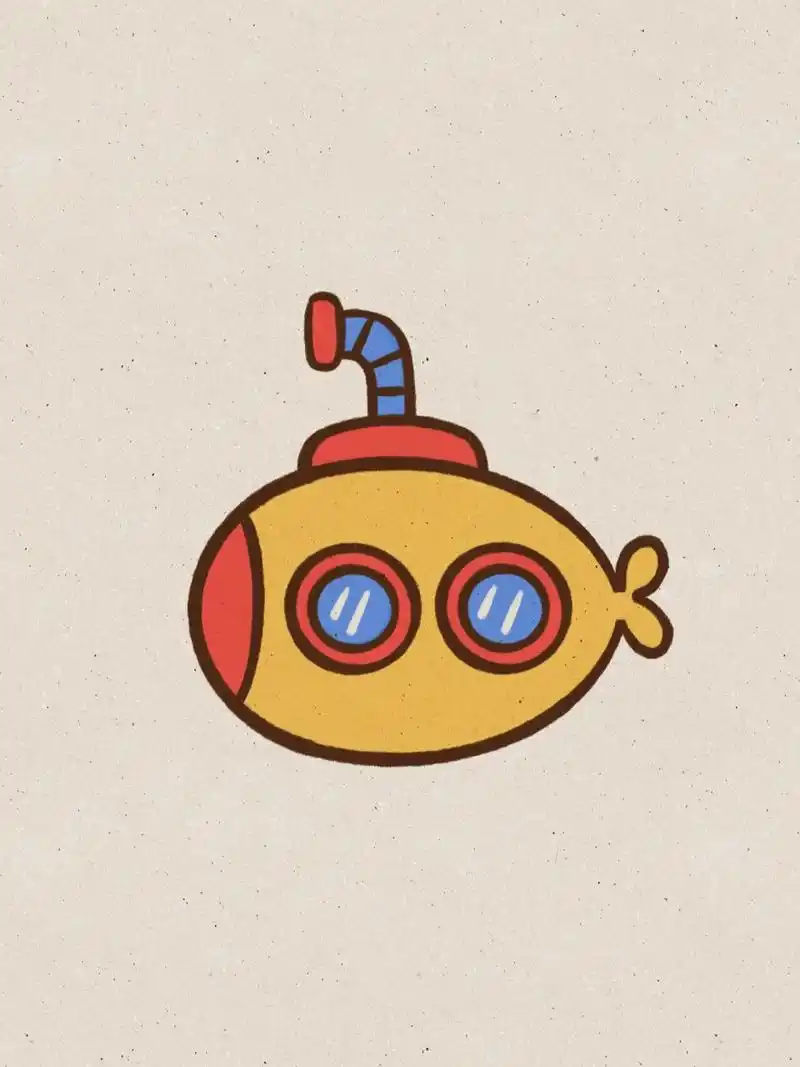 小贝简笔画-潜水艇 7815潜艇(submarine),又称为潜舰,潜水艇,潜水