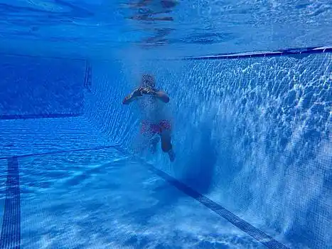 游泳,男人,游泳池,水下