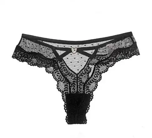 欧美蕾丝波点网纱诱惑提臀网纱透明火辣情调女生t字裤