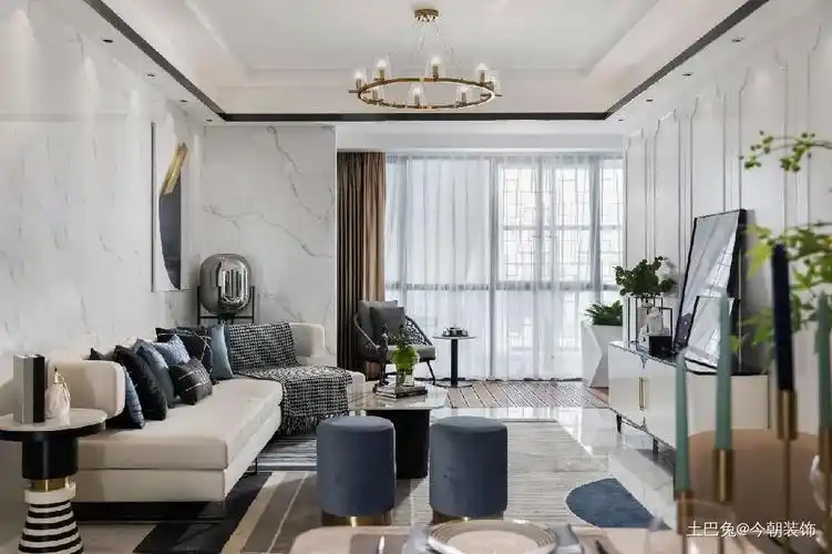 客厅装修效果图1-2020之流行风现代轻奢实景图-110平三居装修图