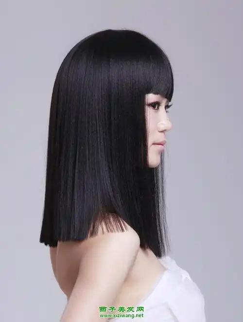 女生中短直发图片,中短直发怎么扎好看_发型图片_西子美发网