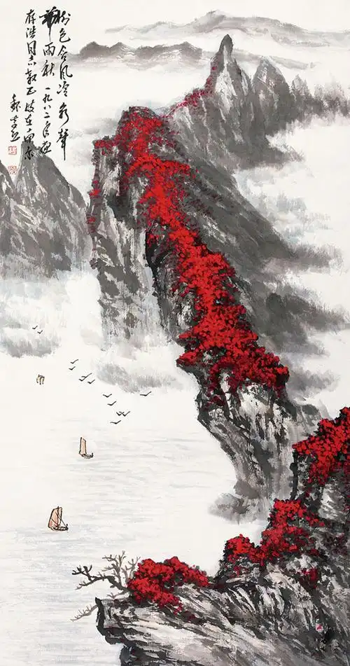 魏紫熙 山水 立轴 纸本作品欣赏