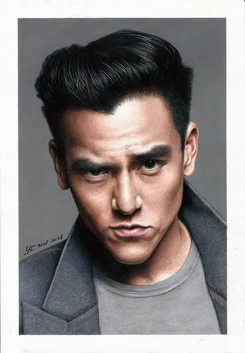 写实彩铅画——彭于晏