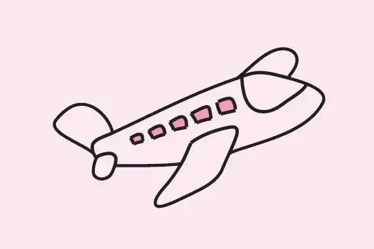 飞机简笔画图片大全步骤三:还有小尾巴.步骤二:左右两个翼.