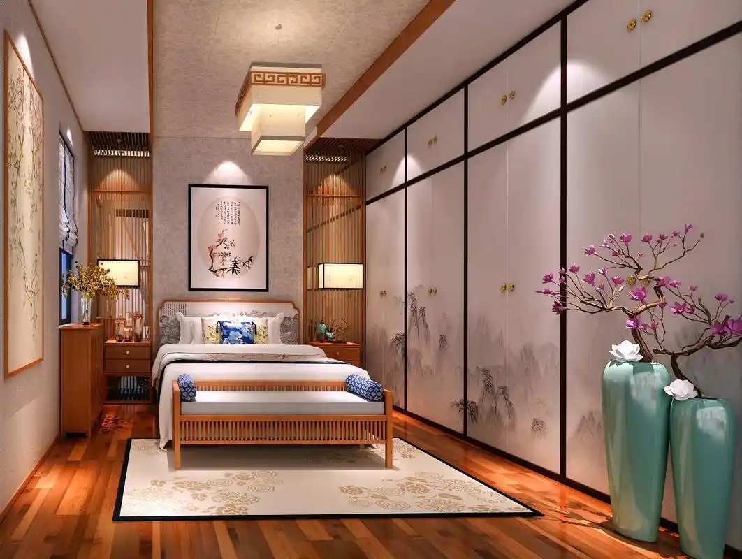 三款新中式卧室装修效果图,喜欢中式的你千万不要错过哦! #设 - 抖音