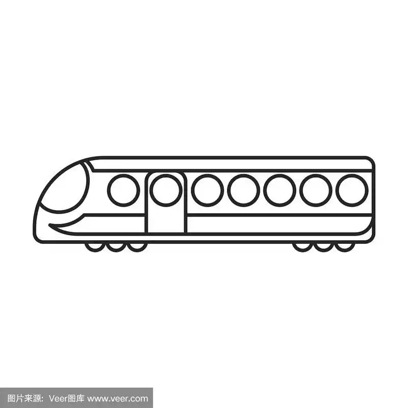 地铁列车iconline图标孤立