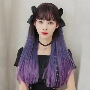 紫色头发假发