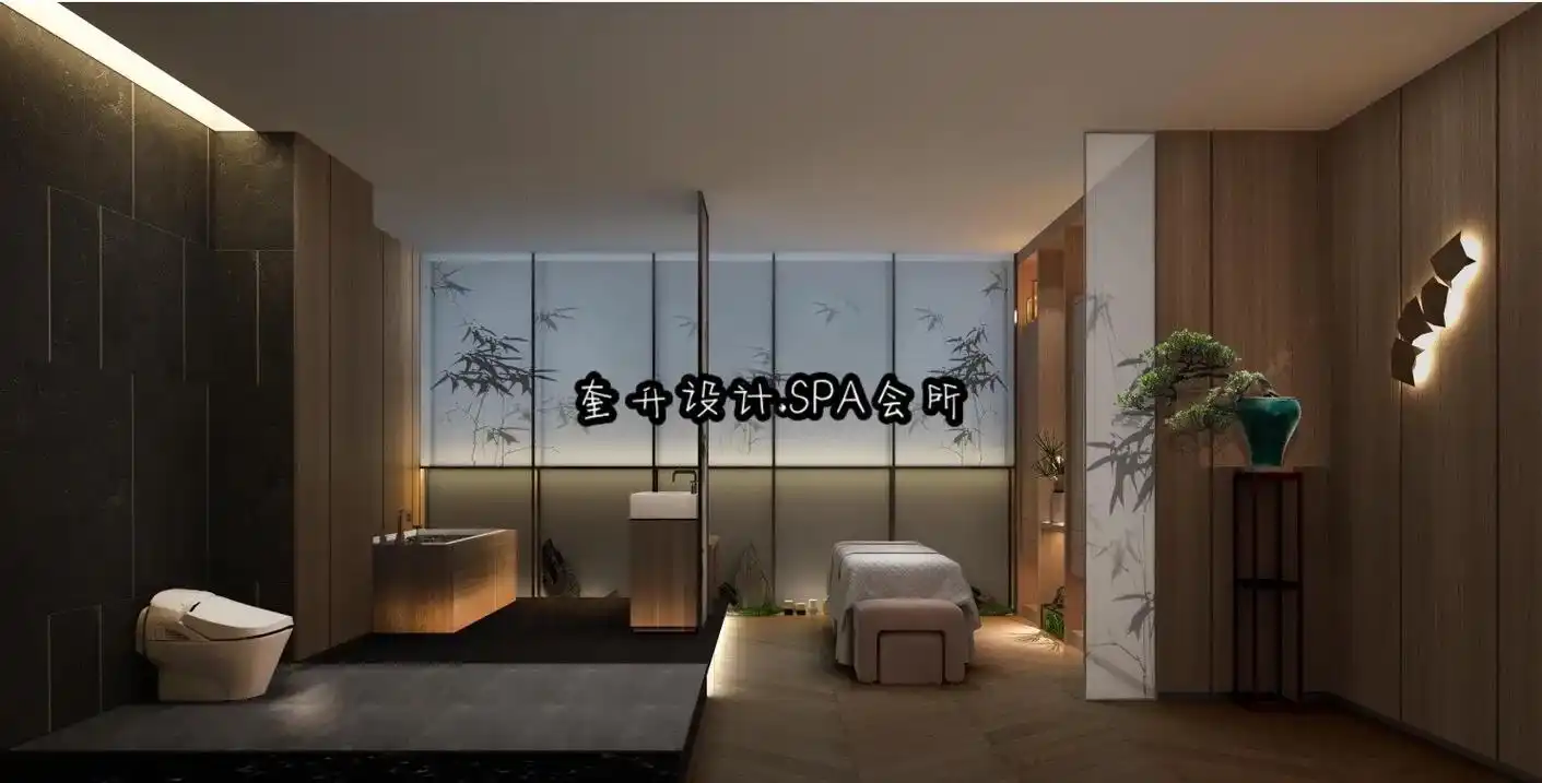 奎升设计.spa会所#足浴店装修效果图 - 抖音