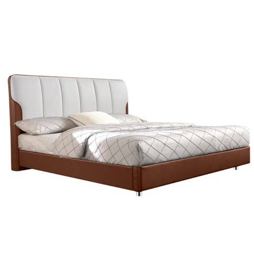 雅兰真皮床架 现代简约轻奢床1.8米婚床主卧大床高箱床 圣彼得堡