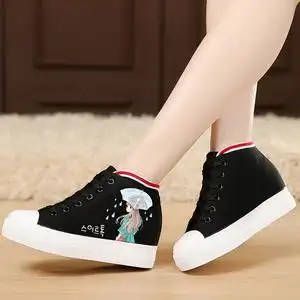 二手秋季内增高帆布鞋女学生韩版原宿ulzzang百搭