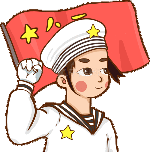 八一建军节军旗下敬礼的海军军旗动图gif建军