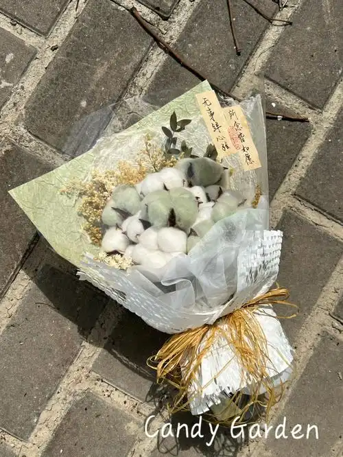 好喜欢的白绿色系木棉花淡雅清新～一束可以超常待机的花花木棉花语