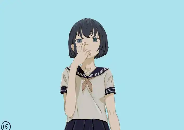 水手服少女插画图片壁纸