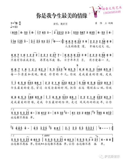 你是我今生最美的情缘魏新雨经典情歌深情萨克斯音乐
