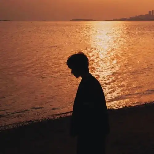 男生头像个性又帅气的不露脸背影头像落日风景头像