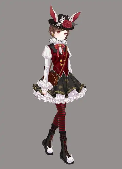 兔子蓬蓬裙动漫二次元蓬蓬裙爱丽丝的兔子洛丽塔手绘奇迹暖暖洛丽塔