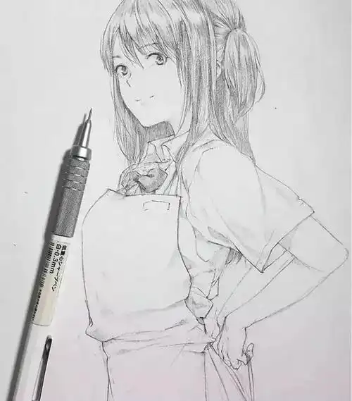 动漫人物素描,超适合画满一本速写本