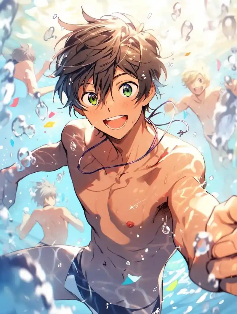 夏日限定.#抖音ai绘画 #二次元 #原创 #腹肌 #可狼可 - 抖音