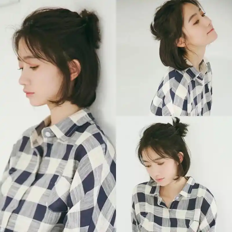 短发这样子扎发造型简单又可爱
