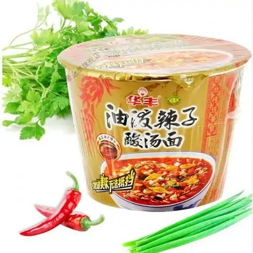 华丰油泼辣子酸汤面泡面速食香辣方便面 油泼辣子酸汤面120g*12桶整箱