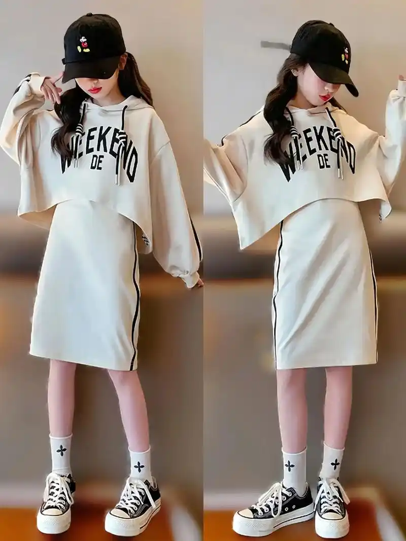 好看的衣服,不仅是好看!2024新款洋气儿童运动卫衣半身裙套 - 抖音