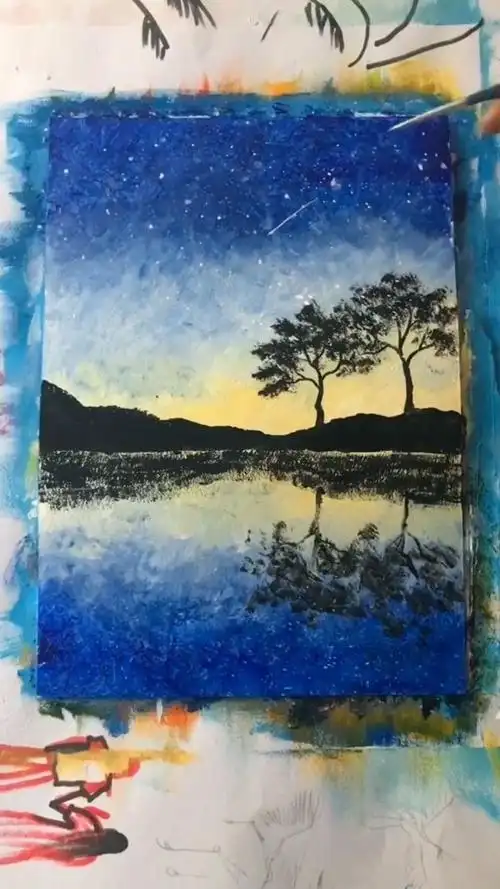 颜料风景画,你觉得好看吗