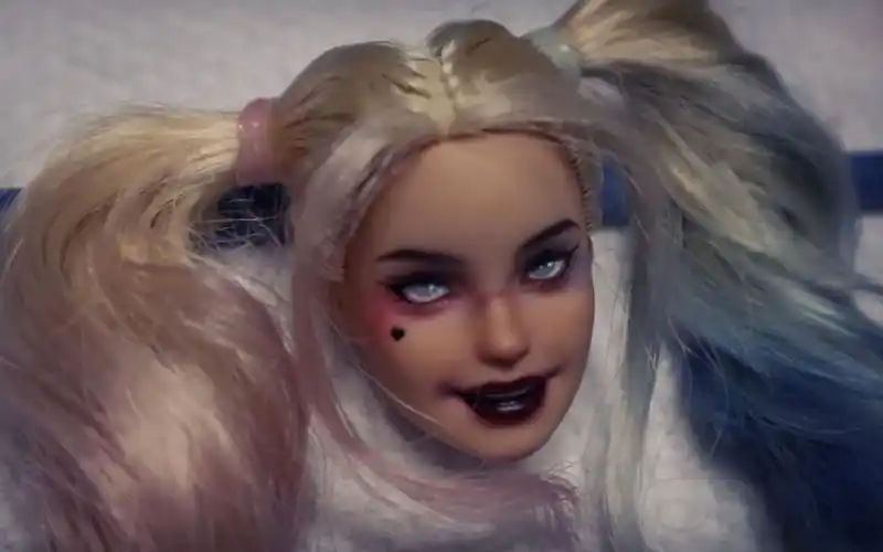 【娃改】金发芭比娃娃改妆成小丑女