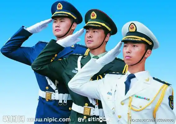 发给我3张军人的敬礼图片海陆空的不要卡通