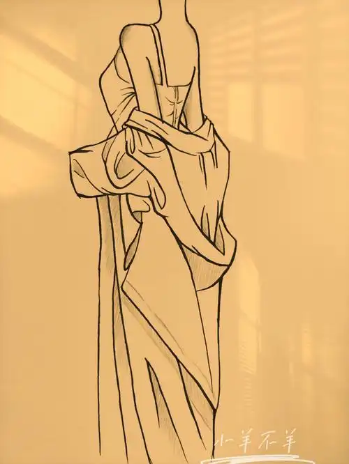 美女黑白简笔画绘画教程27附过程