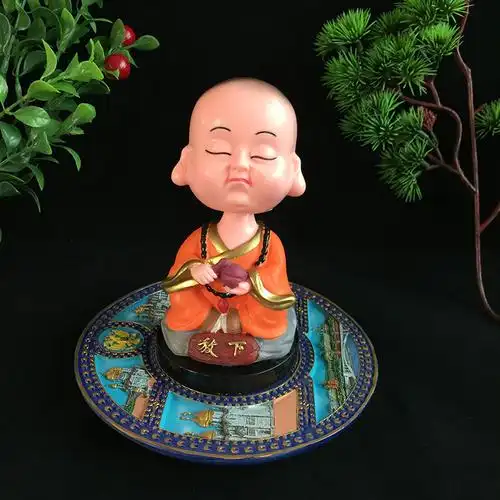 小沙弥汽车摆件 创意呆萌汽车摇头公仔小和尚 装饰摆件-阿里巴巴