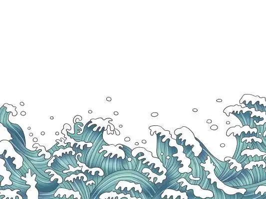 海浪花国潮元素国潮插画png素材彩色手绘卡通国潮建党100周年红船精神