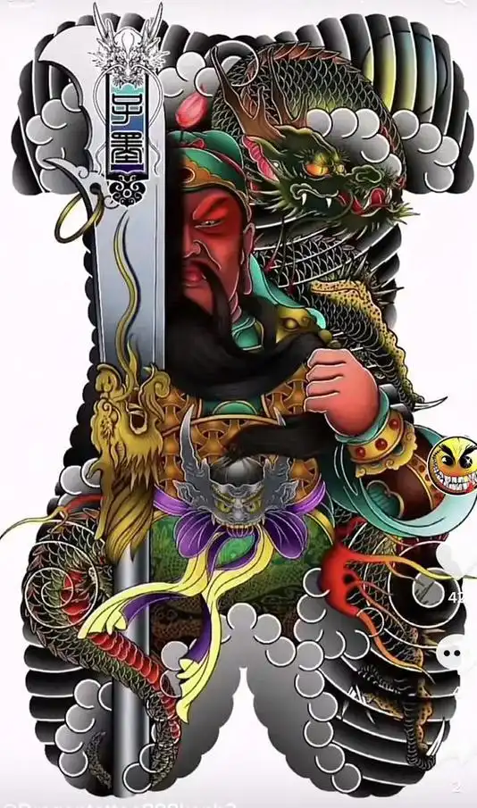 关羽素材.#纹身 #纹身手稿 #关羽 #关云长 - 抖音