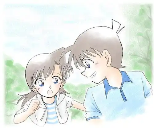 工藤新一和小兰简笔画