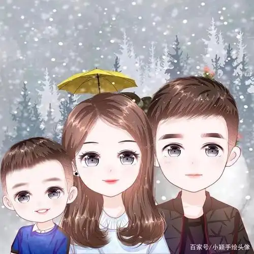 幸福得刚刚好,一家三口,四口美满全家福头像