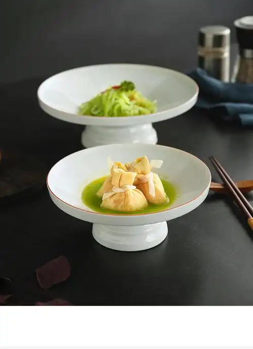 卤菜盘商用凉菜盘子简洁高脚盘星级酒店陶瓷明档菜盘凉菜盘创意盘子7