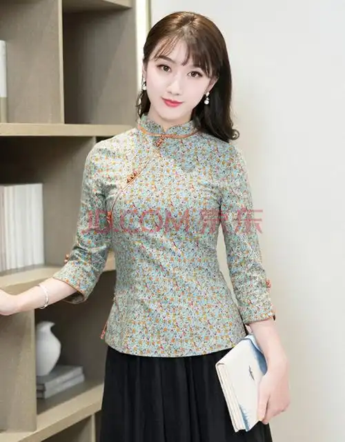 筠雅新款唐装女中国风旗袍上衣中式复古修身显瘦洋气民国风女装 j301