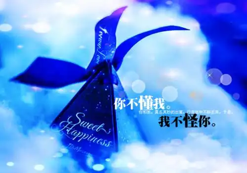 浪漫爱情蓝色意境图片_染上忧郁的色彩_唯美图片