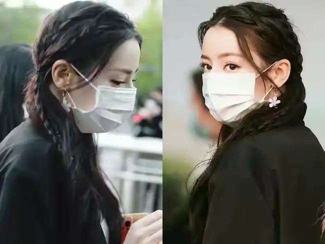 迪丽热巴侧分编发造型太爱了