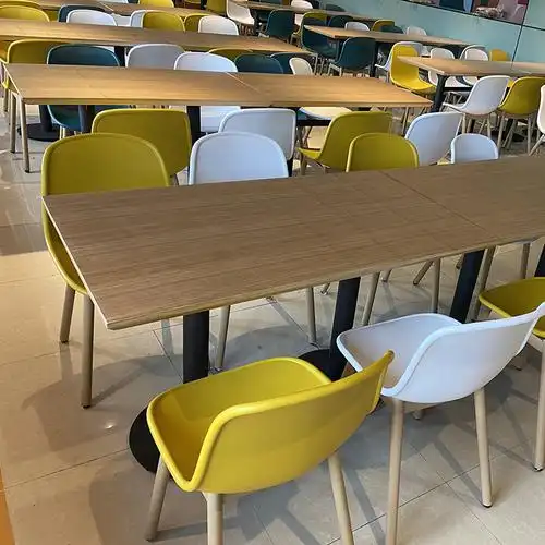 公司单位员工食堂餐桌椅学校美食城餐厅汉堡奶茶店餐饮店餐椅