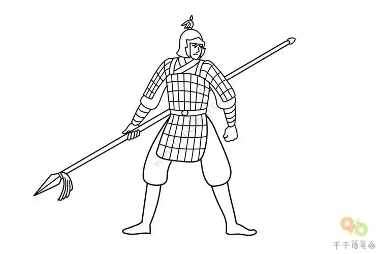 长枪兵简笔画_职业人物简笔画