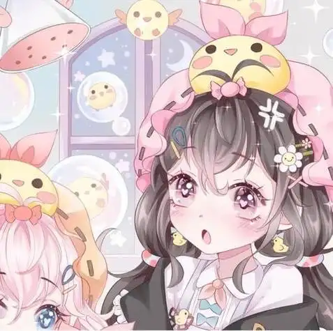 超纯净的蓝紫色双人闺蜜头像