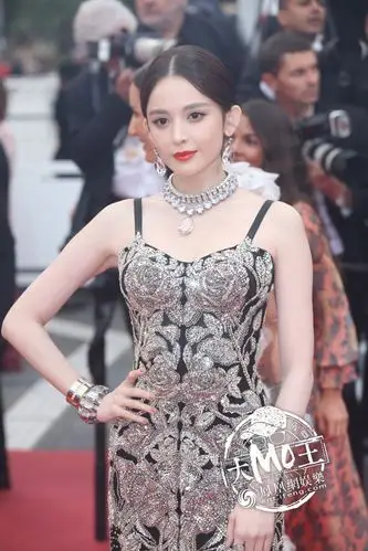 古力娜扎登上戛纳红毯 身穿刺绣薄纱裙获赞