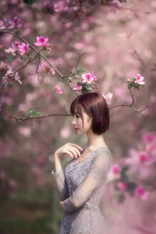 唯美柔和紫荆花人像