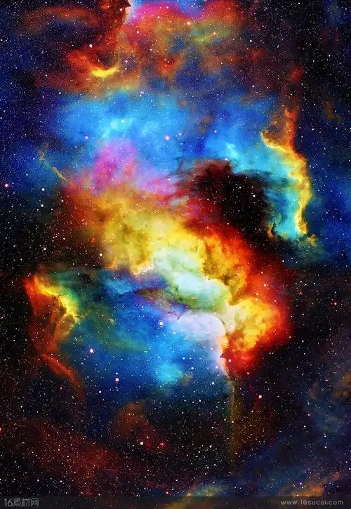 七彩奇幻银河系星云高清图片 - 素材中国16素材网