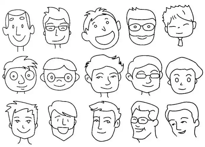 人物头像简笔画,人物简笔画,家庭人物简笔画,简笔画图片