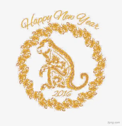 金色的圆形花瓣png素材透明免抠图片-节日元素